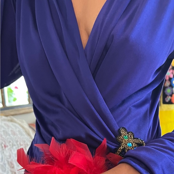 Vintage Royal Purple Disco Dress 1980s - Picture 11 of 11